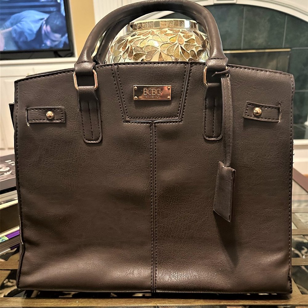 BCBG Paris Purse Brown Large Size Faux Leather
